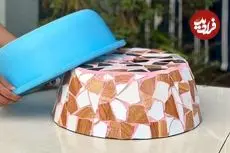 ببینید| مراحل ساخت گلدان با استفاده از کاشی و سیمان به روش استاد چینی