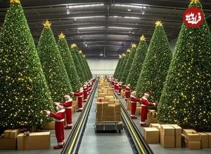 ببینید| فرآیند دیدنی تولید درخت های کریسمس مصنوعی در آمریکا