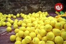 ببینید| فرآیند دیدنی تولید انبوه توپ تنیس در کارگاهی در پاکستان