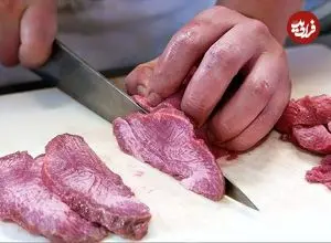 ببینید| غذای خیابانی در ژاپن؛ کباب زبان گاو در توکیو