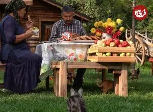 ببینید| غذای روستایی در آذربایجان؛ پخت کیک پای سیب در طبیعت زیبای روستا