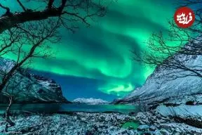 عکس روز ناسا؛ رقص سبز شفق‌ها در آسمان نروژ
