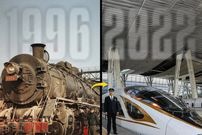 عکس؛ سفر در زمان؛ ۲۶ سال تفاوت در یک عکس: از دود و ذغال سنگ تا قطارهای فوق‌سریع چین