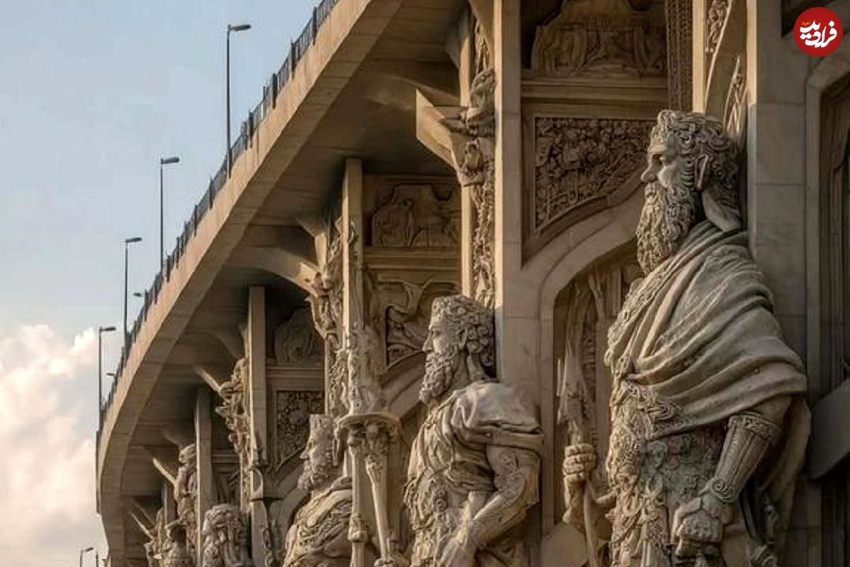 تصاویر؛ طراحی پل با ایده اساطیر باستانی ایران در شیراز