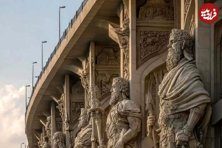 تصاویر؛ طراحی پل با ایده اساطیر باستانی ایران در شیراز