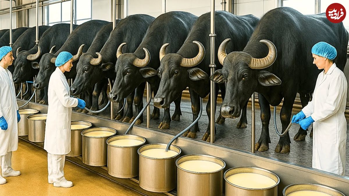 ببینید؛ چگونه کشاورزان هزاران راس گاومیش برای تولید گوشت و شیر پرورش می دهند؟