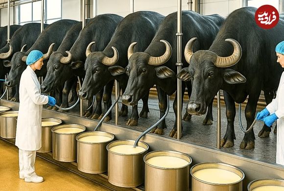 ببینید؛ چگونه کشاورزان هزاران راس گاومیش برای تولید گوشت و شیر پرورش می دهند؟
