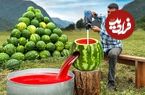ببینید؛ غذای روستایی در آذربایجان؛ تهیه آب هندوانه در طبیعت