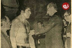 عکس؛ سفر در زمان؛ ۵۰ سال پیش رضا سوخته سرایی پهلوان ایران شد!