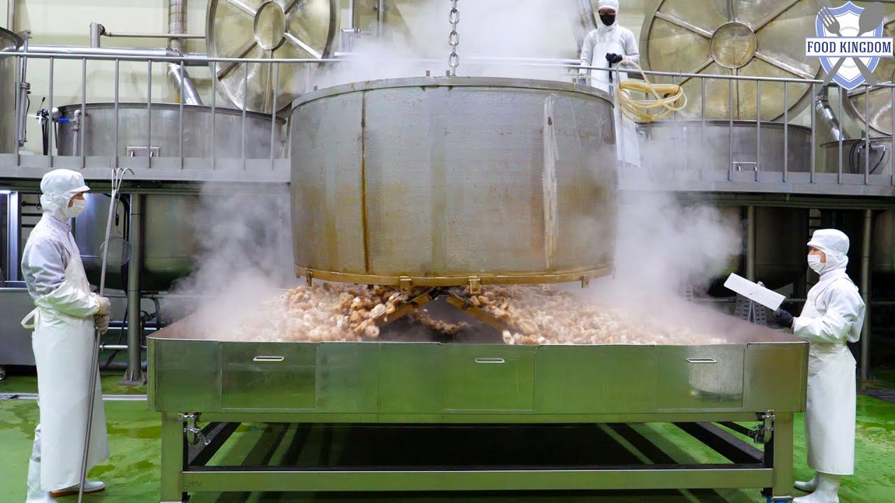 (ویدئو) پخت 20 تن دنده گاو در بزرگترین دیگ جهان؛ بسته بندی گوشت در کارخانه کره ای