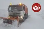 عکس| سفر به ایران قدیم؛ برف‌روبی در یک جاده کوهستانی؛ سال 1311