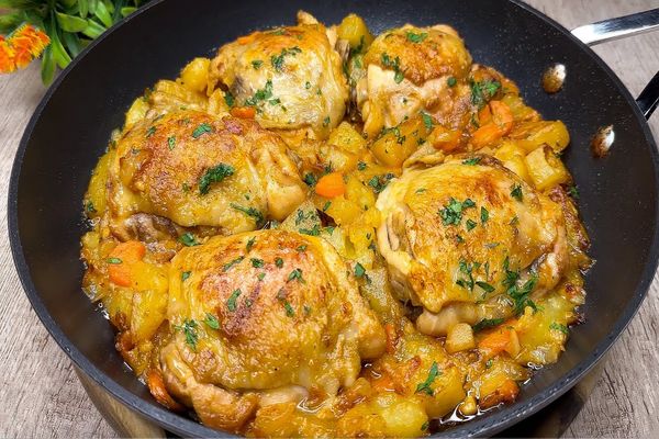 ببینید؛ طرز تهیه یک شام متفاوت با 5 عدد ران مرغ و سبزیجات به روش ایتالیایی ها