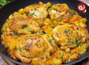ببینید؛ طرز تهیه یک شام متفاوت با 5 عدد ران مرغ و سبزیجات به روش ایتالیایی ها
