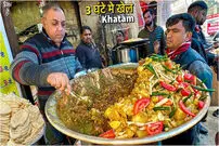 (ویدئو) غذای خیابانی در هند؛ پخت چوله باچوره، غذای محبوب مردم دهلی نو 
