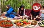 ببینید؛ غذای روستایی در کردستان؛ پخت یک غذای سنتی با بادمجان و گوشت بره