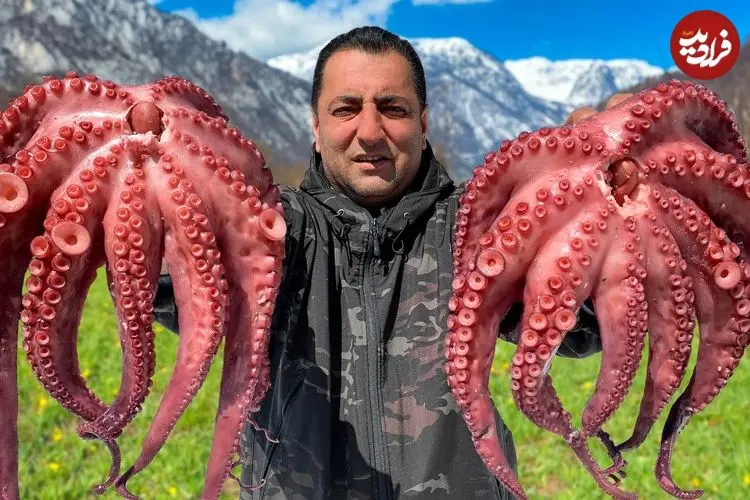 ببینید| غذای روستایی در آذربایجان؛ پخت یک غذای خاص با اختاپوس در یک روستای بهشتی