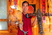 ببینید؛ غذای روستایی در چین؛ پخت یک غذای خاص با مرغ و لابستر
