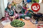 ببینید؛ غذای روستایی در ایران؛ پخت باقالی پلو با گوشت بره و دلمه بادمجان