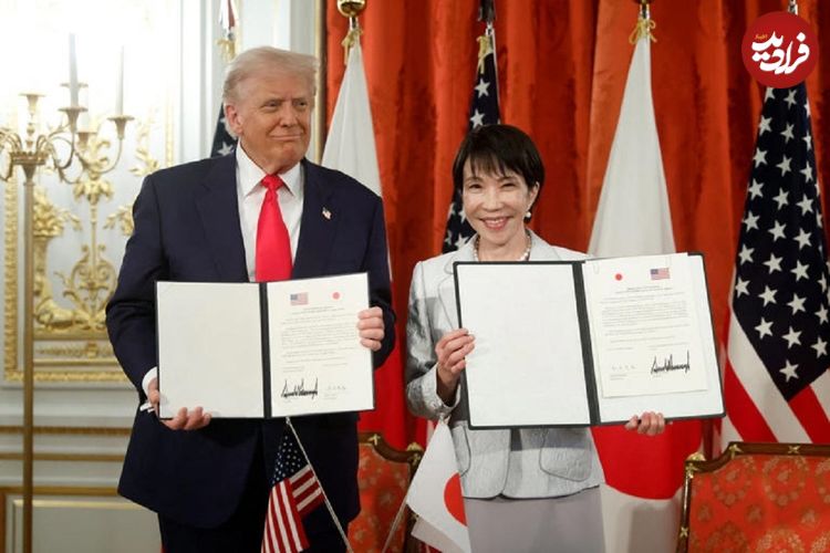 عکس؛ ‏اعتراض ژاپنی‌ها به رفتار نخست‌وزیرشان با ‎ترامپ