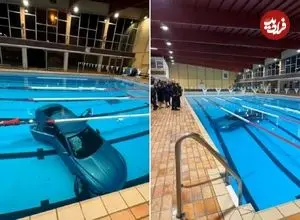 تصاویر؛ اشتباه مرگبار یک مادر؛ خودرو همراه با کودک ۵ ساله به داخل استخر سقوط کرد!