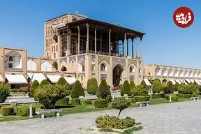 عکس| سفر به ایران قدیم؛ منظرۀ «کاخ عالی‌قاپو» در دوران ناصرالدین شاه