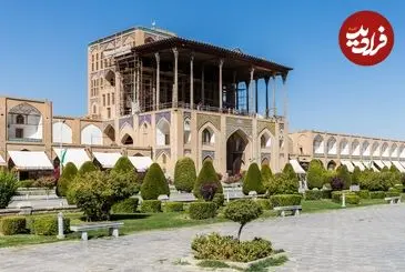 عکس| سفر به ایران قدیم؛ منظرۀ «کاخ عالی‌قاپو» در دوران ناصرالدین شاه