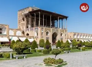 عکس| سفر به ایران قدیم؛ منظرۀ «کاخ عالی‌قاپو» در دوران ناصرالدین شاه