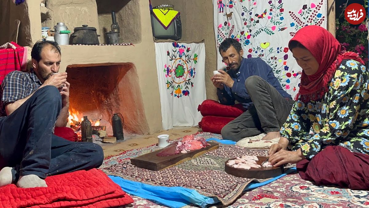 ببینید؛ غذای روستایی در ایران؛ کباب جگر و دنبه گوسفند