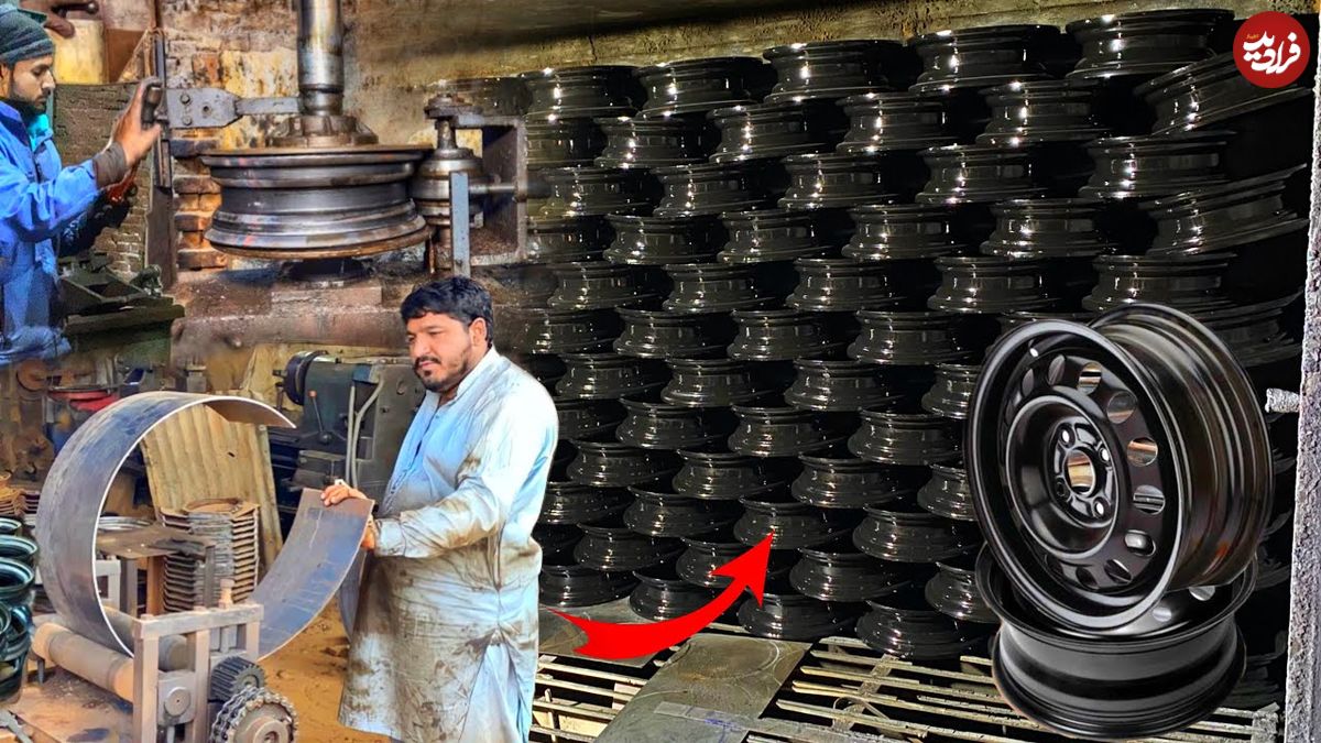 ببینید؛ فرایند دیدنی تولید رینگ فلزی خودرو به روش پاکستانی ها