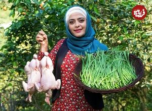 ببینید؛ غذای روستایی در گیلان؛ پخت سیر قلیه در طبیعت