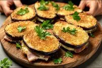 ببینید؛ طرز تهیه یک غذای فوری و خوشمزه ایتالیایی با بادمجان و ژامبون