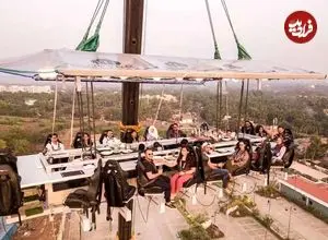 گرفتار شدن خانواده‌ای در ارتفاع ۳۸ متری رستوران معلق