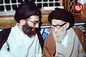 عکس؛ سفر در زمان؛ «رهبر انقلاب در کنار مادرشان خدیجه میردامادی»؛ دهه 60