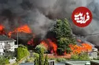 ببینید| آتش‌سوزی گسترده و نابودی ده‌ها خانه در نروژ