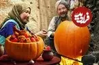 ببینید| غذای روستایی در افغانستان؛ پخت خوراک مرغ در کدو تنبل روی آتش