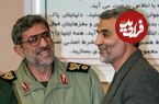 عکس؛ سفر به تاریخ؛ «پسر سردار سلیمانی» در آغوش «سردار قاآنی» بعد از شهادت پدر