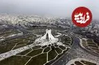 عکس| سفر زمان؛ منظرۀ «میدان آزادی» از بالا در سال 56