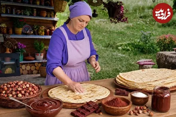 ببینید| غذای روستایی در آذربایجان؛ تهیه بستنی میوه ای و باقلوای پسته ای
