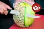 ببینید| برش زدن دیدنی آناناس، طالبی و هندوانه به روش میوه فروش کره ای