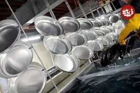 ببینید| مراحل صفر تا صد تولید انبوه ماهیتابه در کارخانه ای مدرن در کره جنوبی