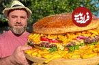 ببینید| غذای روستایی در آذربایجان؛ نحوه تهیه همبرگر بزرگ 10 کیلوگرمی در طبیعت