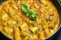 ببینید| طرز تهیه یک پاستای ایتالیایی متفاوت و فوری با بادمجان