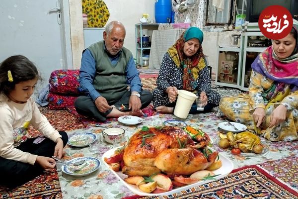 (ویدئو) پخت مرغ شکم پر و کوفته تبریزی به شیوه متفاوت خانواده روستایی آذری