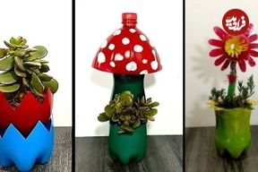 (ویدئو) ۳ ایده برای ساخت گلدان از بطری های پلاستیکی بازیافتی