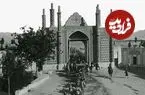 عکس| سفر زمان؛ یک آلمانی و همسرش با خودروی مرسدس در دروازه شمیران؛ 97 سال قبل