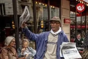 تصاویر| تقدیر از آخرین روزنامه فروش دوره گرد فرانسه / «علی اکبر» نشان شوالیه گرفت