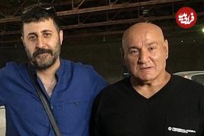 عکس| سفر به تاریخ؛ «صفر کشکولی» در کنار رضا بیک ایمانوردی در پشت‌صحنه یک فیلم؛ دهۀ 50