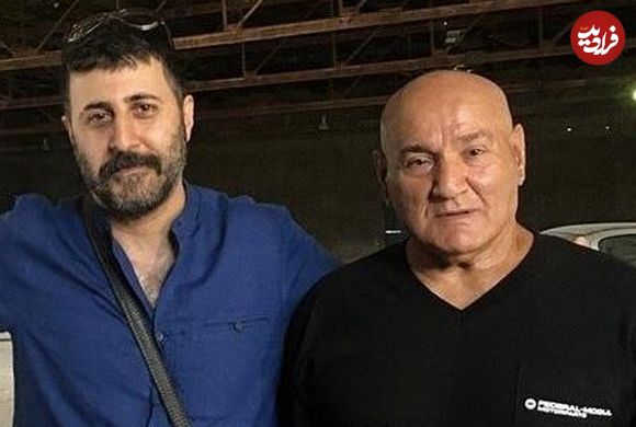 عکس| سفر به تاریخ؛ «صفر کشکولی» در کنار رضا بیک ایمانوردی در پشتصحنه یک فیلم؛ دهۀ 50