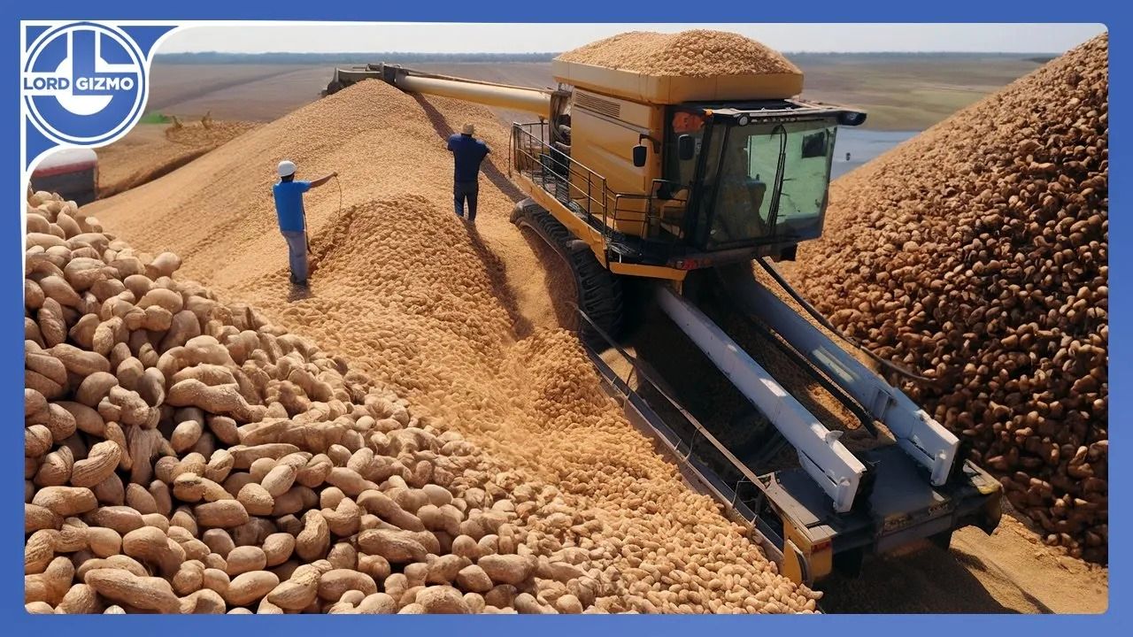 (ویدئو) کاشت و برداشت هزاران تن بادام زمینی؛ فرآوری و تهیه کره بادام در کارخانه