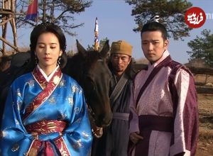 عکس| سفر در زمان؛ «سوسانو» در کنار دو اسب پونی در پشت صحنه سریال جومونگ؛ 20 سال قبل